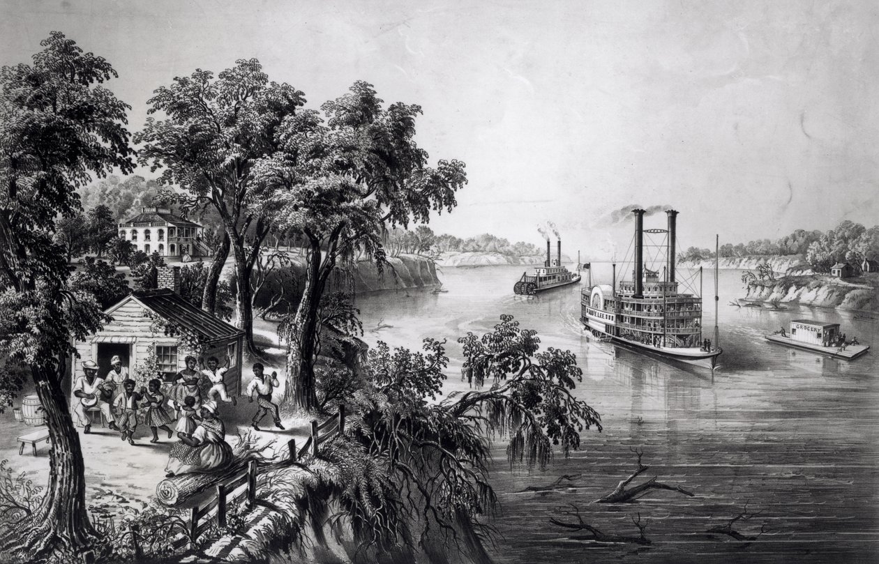 Low Water in Mississippi, pubi. Currier ja Ives, 1867 tekijältä Frances Flora Bond Palmer