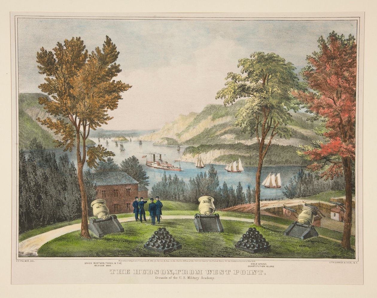 Hudson, West Pointista. Yhdysvaltain sotilasakatemian perusteet tekijältä Frances Flora Bond Palmer