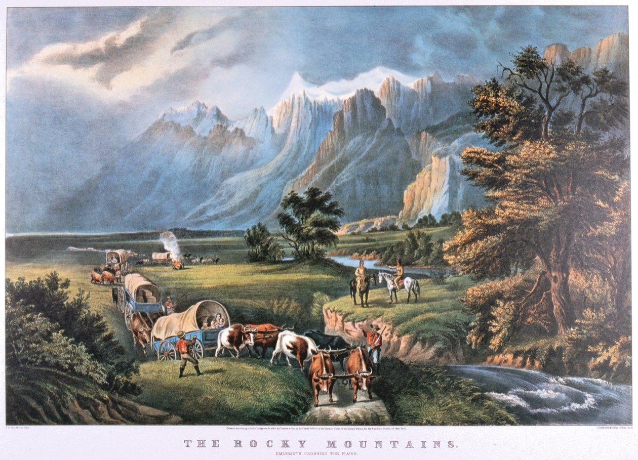Kalliovuoret, c1834-c1876 tekijältä Frances Flora Bond Palmer