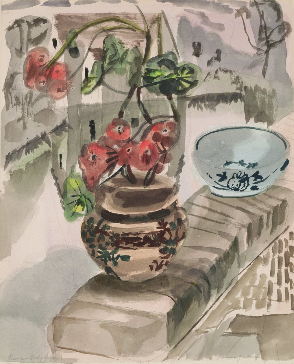 River Garden (akvarelli paperille) tekijältä Frances Hodgkins