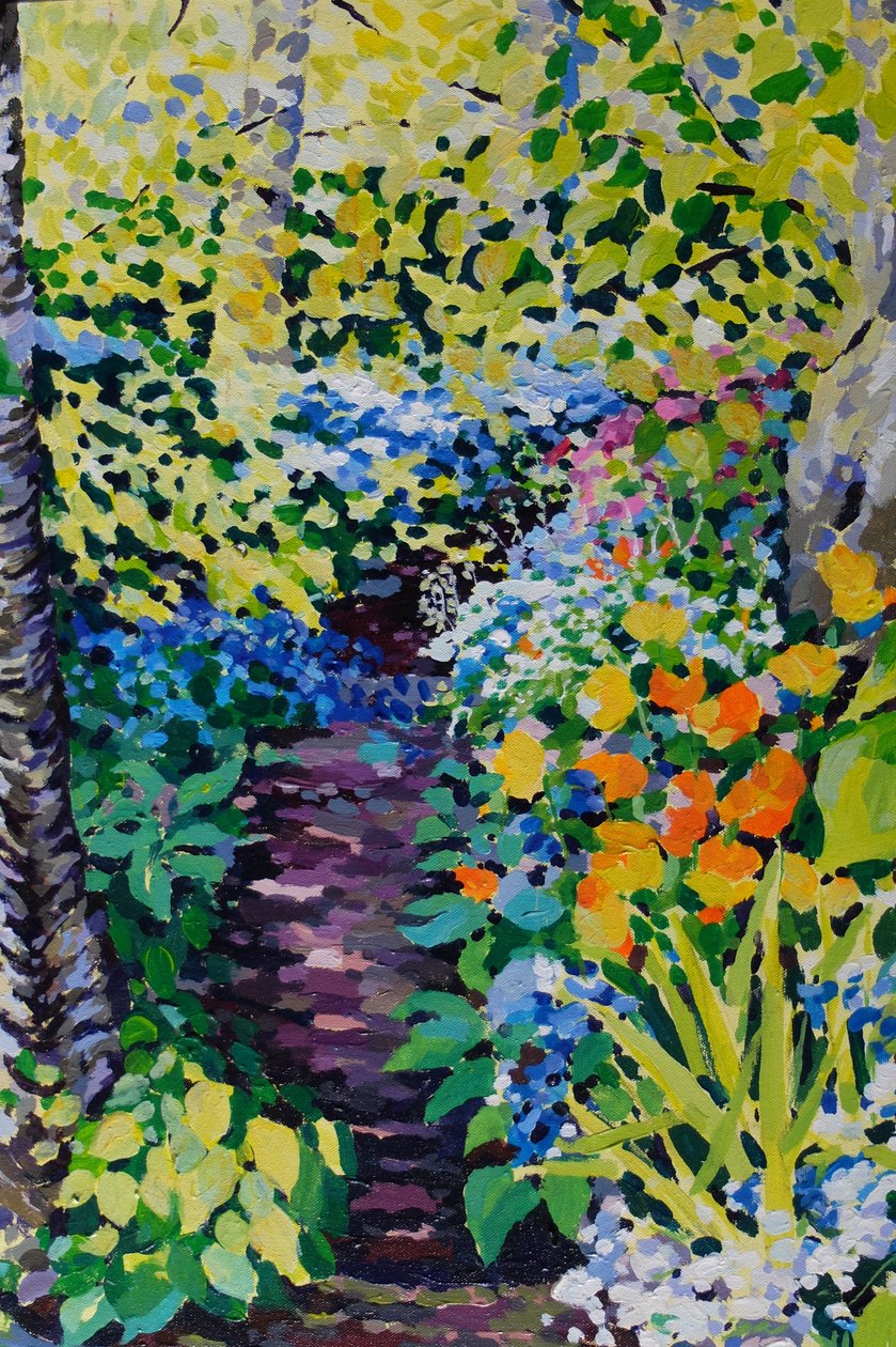 Blue Bell Path, 2020 (akryyli kankaalle) tekijältä Frances Naggs