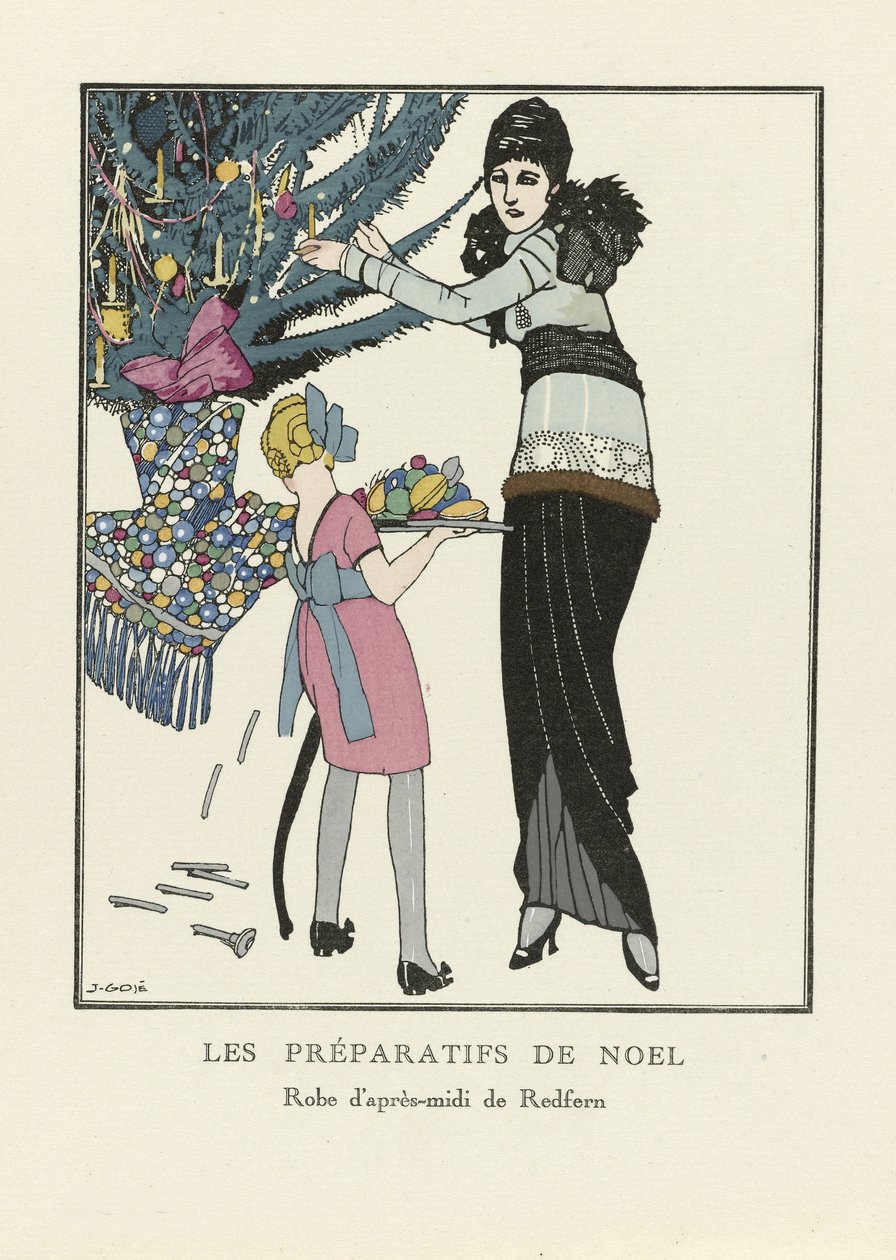 Jouluvalmistelut, pub. 1914 (Tulostuskuvio) tekijältä Francesc Xavier Gosé