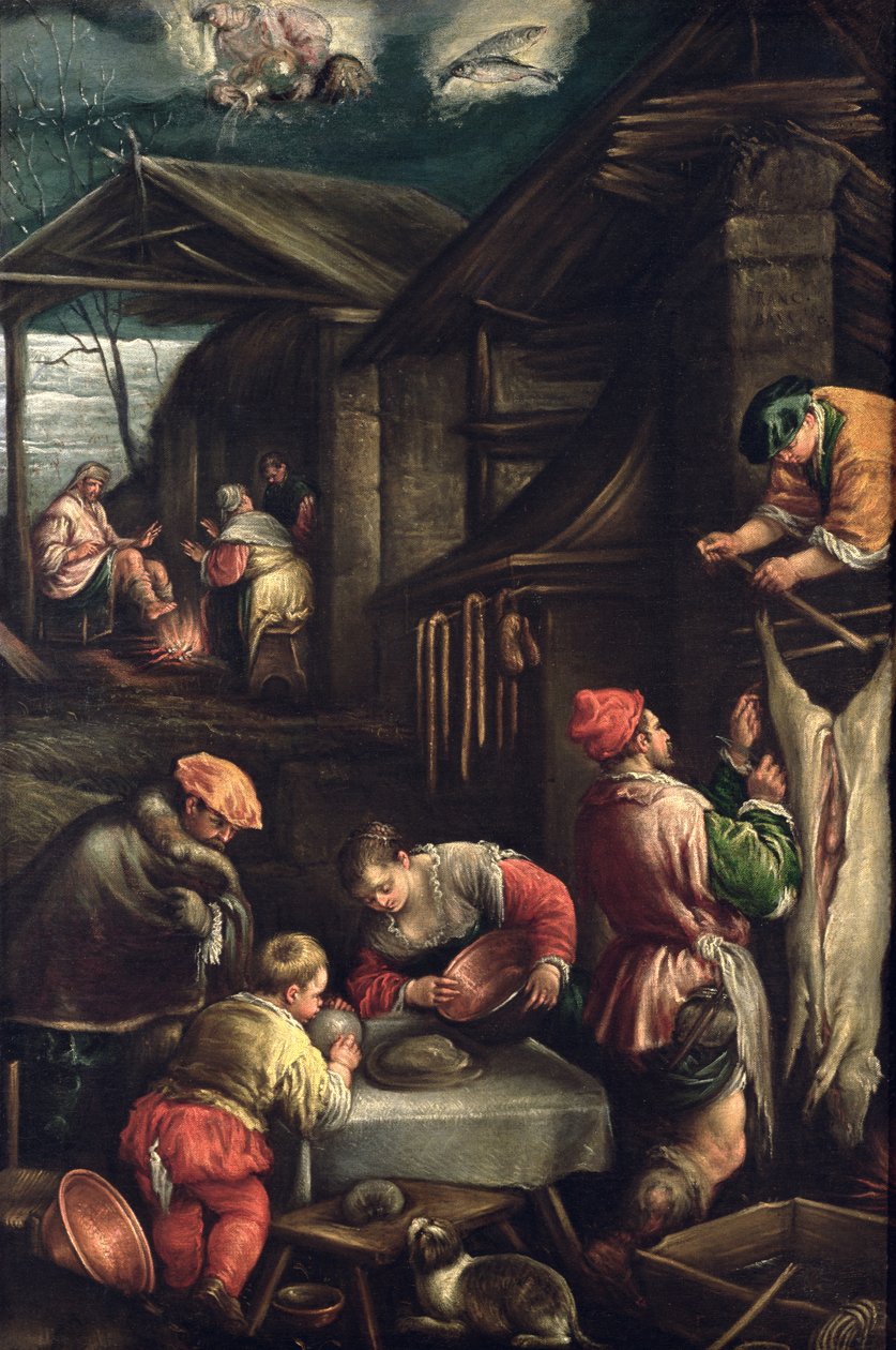 Talvi (The Butcher) n. 1580 tekijältä Francesco Bassano