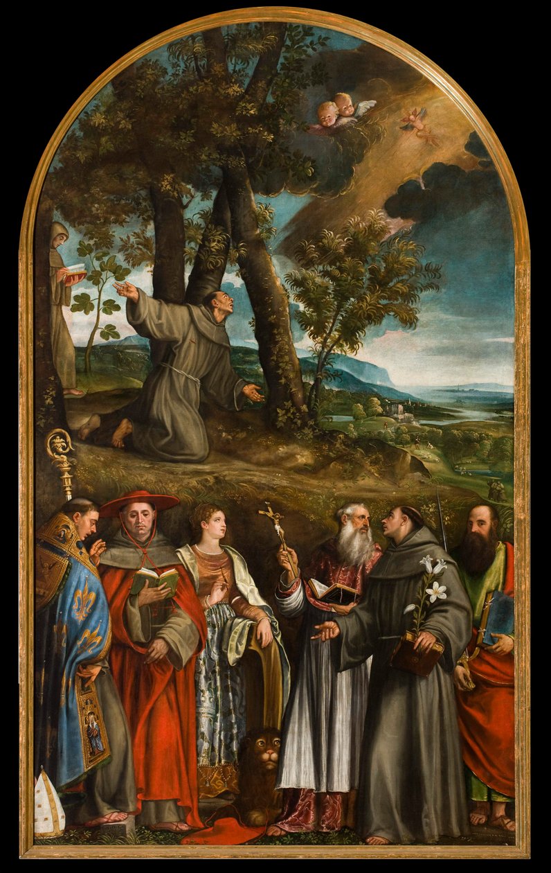 San Francesco che riisi le stigmate e sei Santi tekijältä Francesco Beccaruzzi