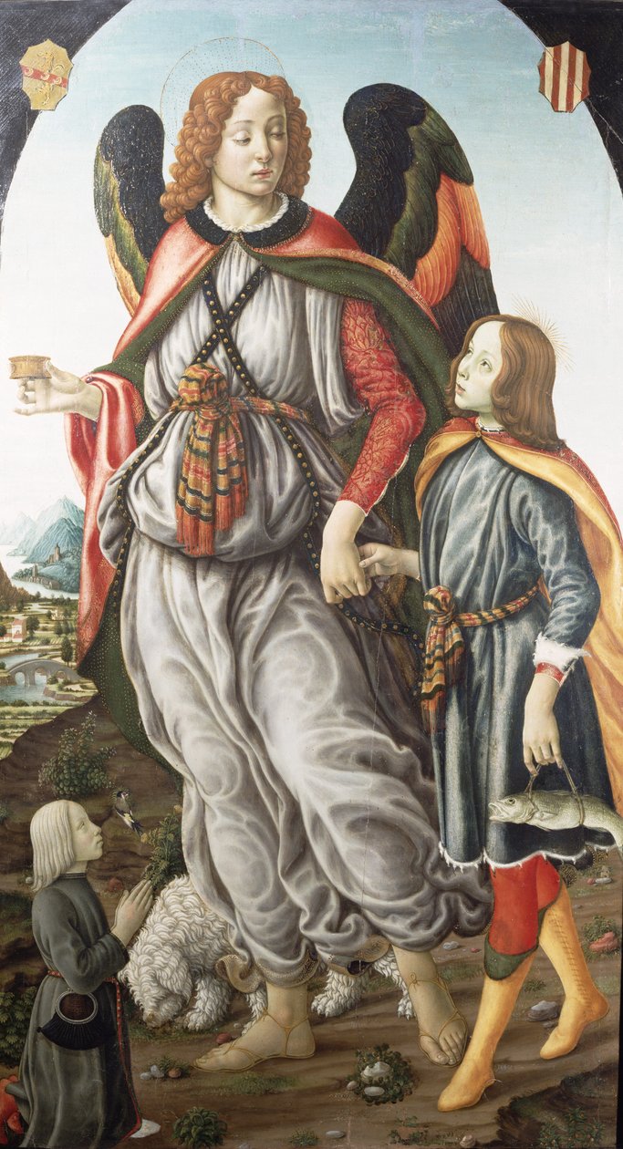 Tobias ja arkkienkeli Rafael (tempera paneelissa) tekijältä Francesco Botticini