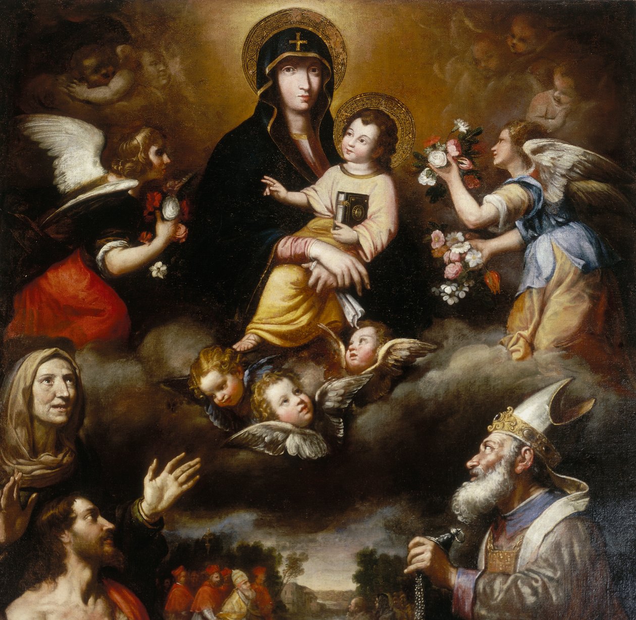 Lumen Madonnan alttaritaulu (yksityiskohta) tekijältä Francesco Fiasella