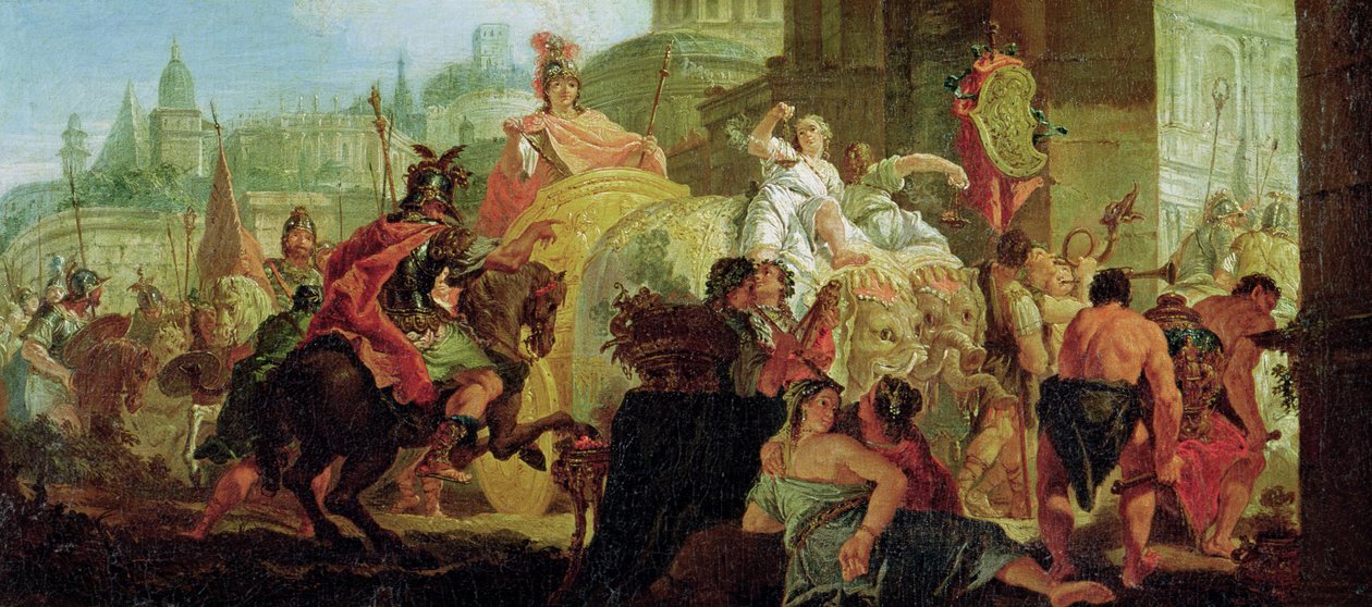 Aleksanteri Suuren (356-323 eKr.) tulo Babyloniin tekijältä Francesco Fontebasso