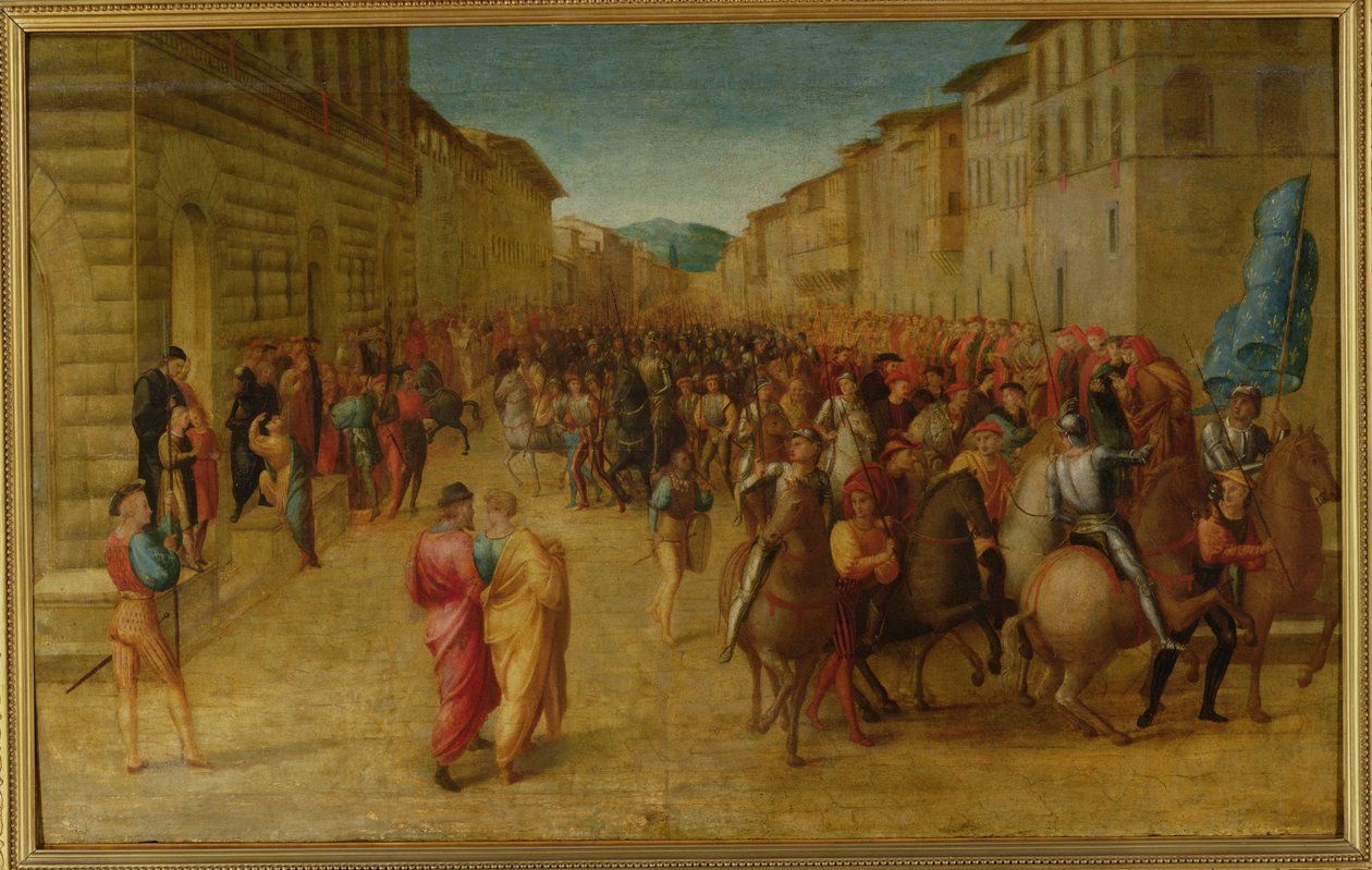 Kaarle VIII (1470-1498) saapui Firenzeen, noin 1518 tekijältä Francesco Granacci