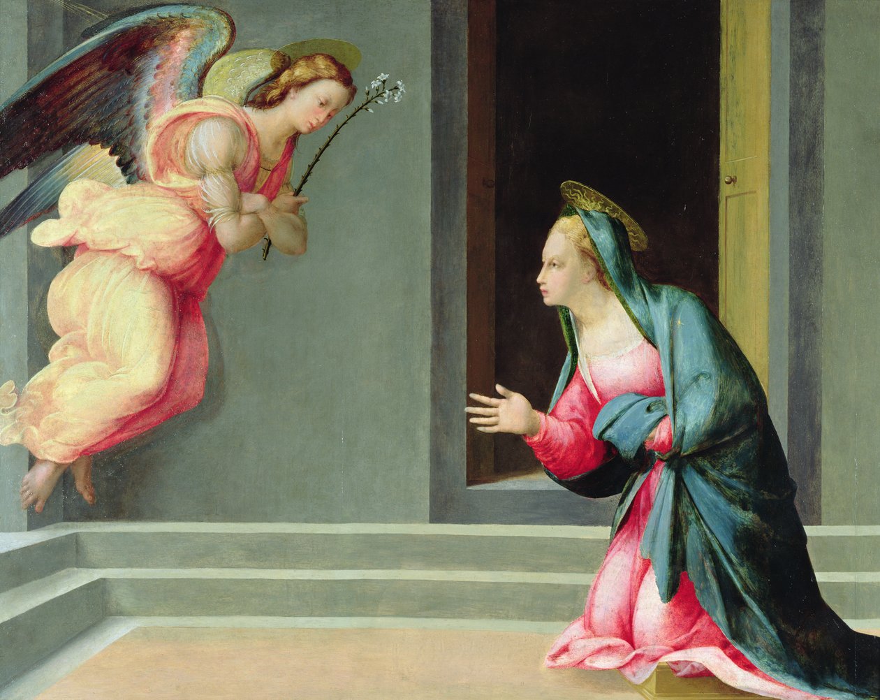 Ilmoitus (tempera paneelissa) tekijältä Francesco Granacci