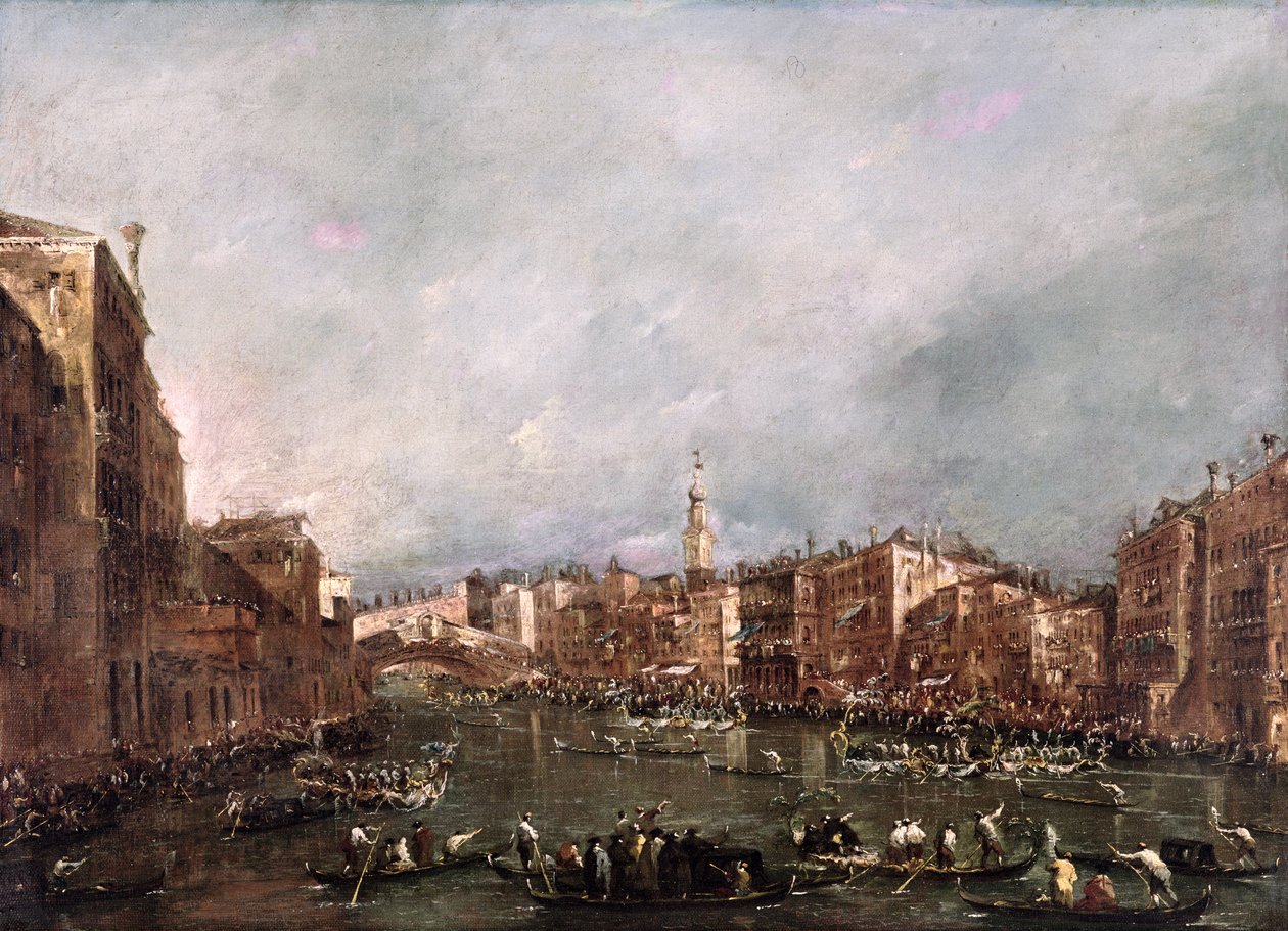 Regatta Grand Canalilla, Venetsiassa tekijältä Francesco Guardi