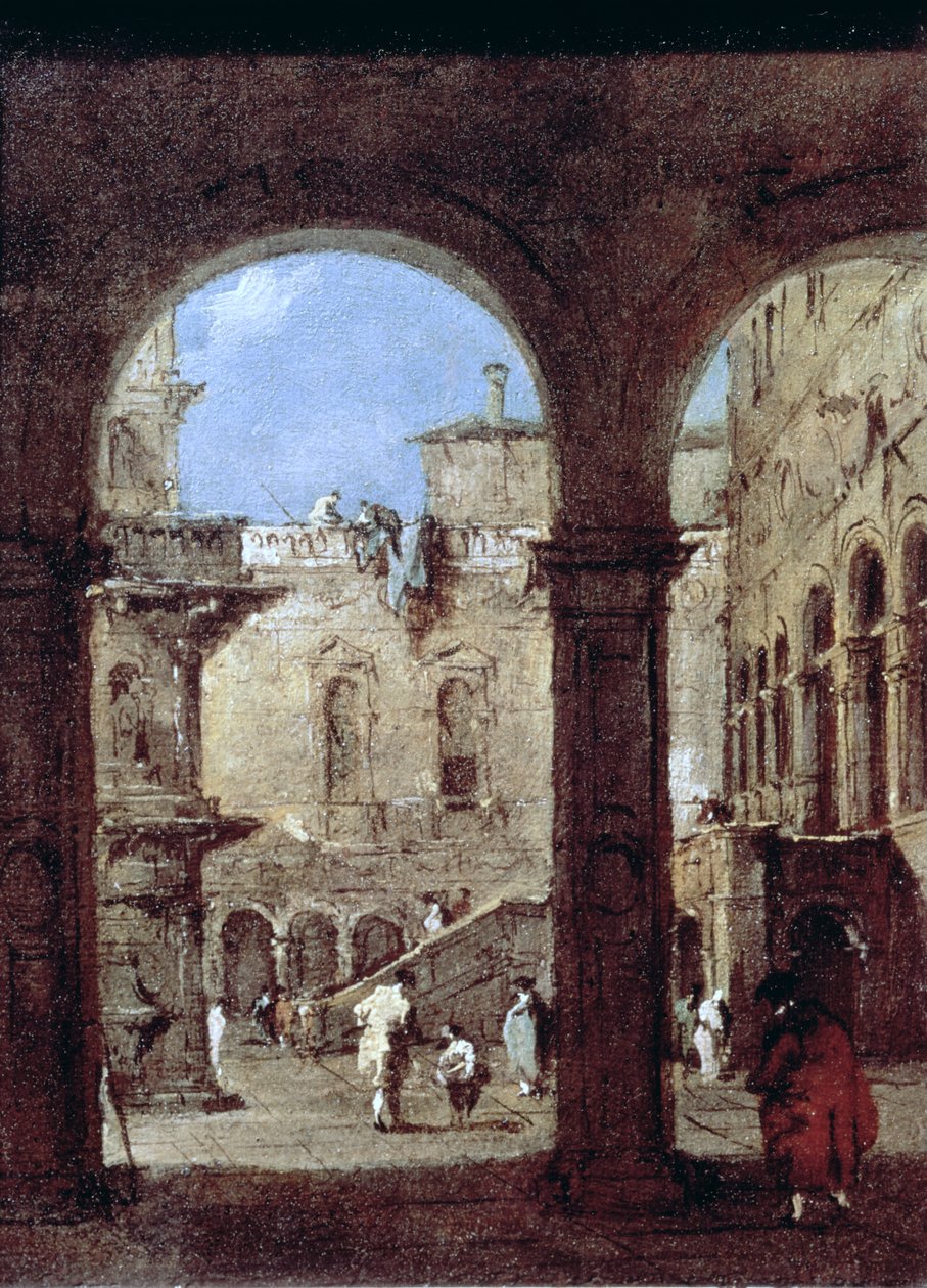 Arkkitehtoninen Capriccio, noin 1770 tekijältä Francesco Guardi