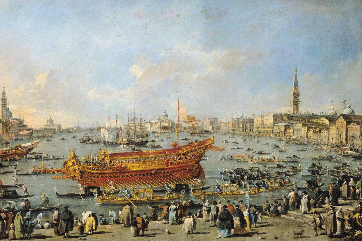 "Bucentaurin" lähtö Lidoon helatorstaina, 1766-70 tekijältä Francesco Guardi