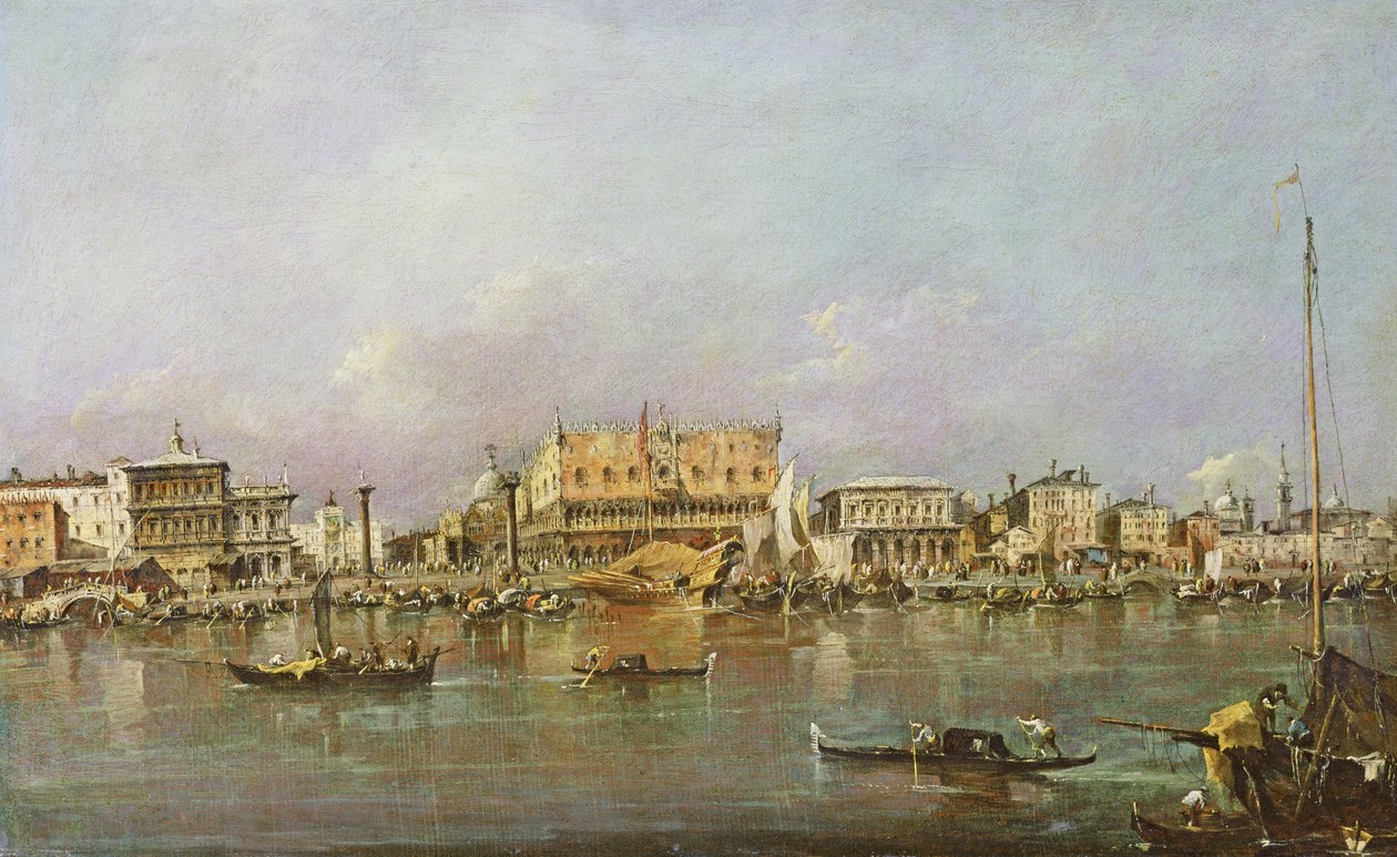 Dogen palatsi ja näkymä Pyhän Markuksen altaalle, Venetsia tekijältä Francesco Guardi