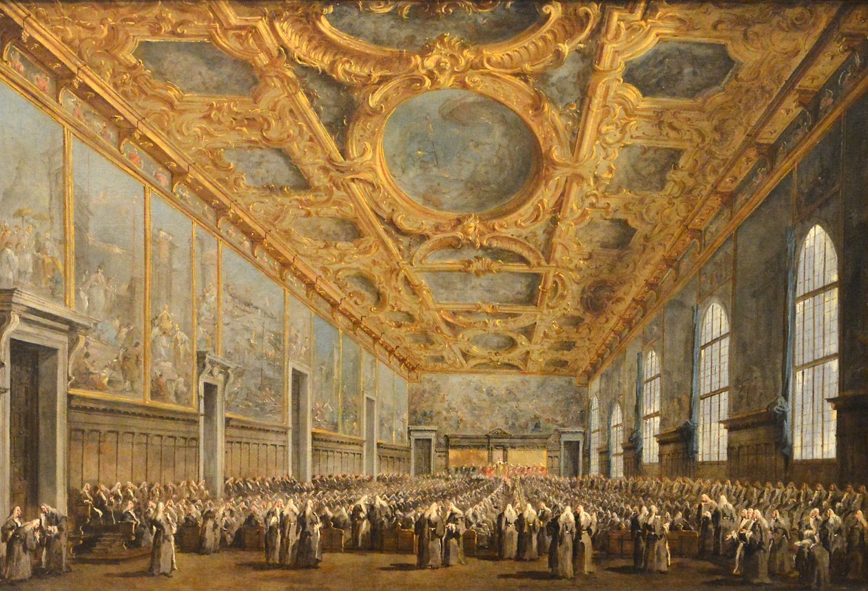 Le Doge de Venise remercie le Conseil majeur tekijältä Francesco Guardi