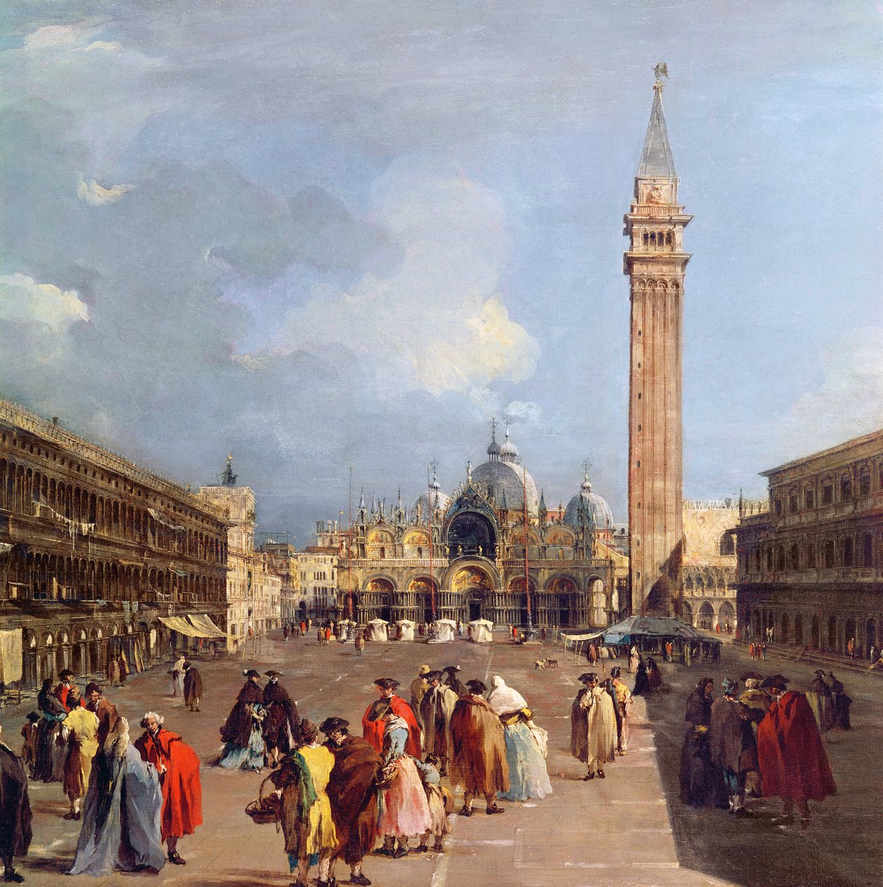 Piazza San Marco, Venetsia, n. 1760 (yksityiskohta) tekijältä Francesco Guardi