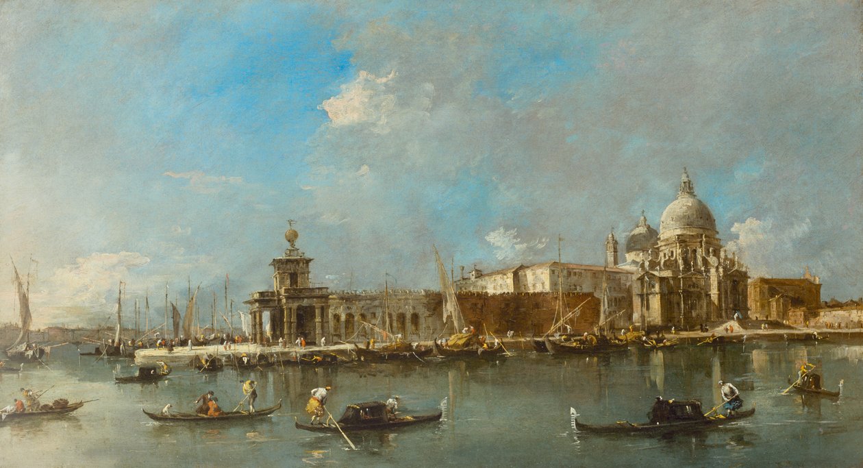 Santa Maria della Salute ja Dogana, Venetsia, n. 1783 tekijältä Francesco Guardi