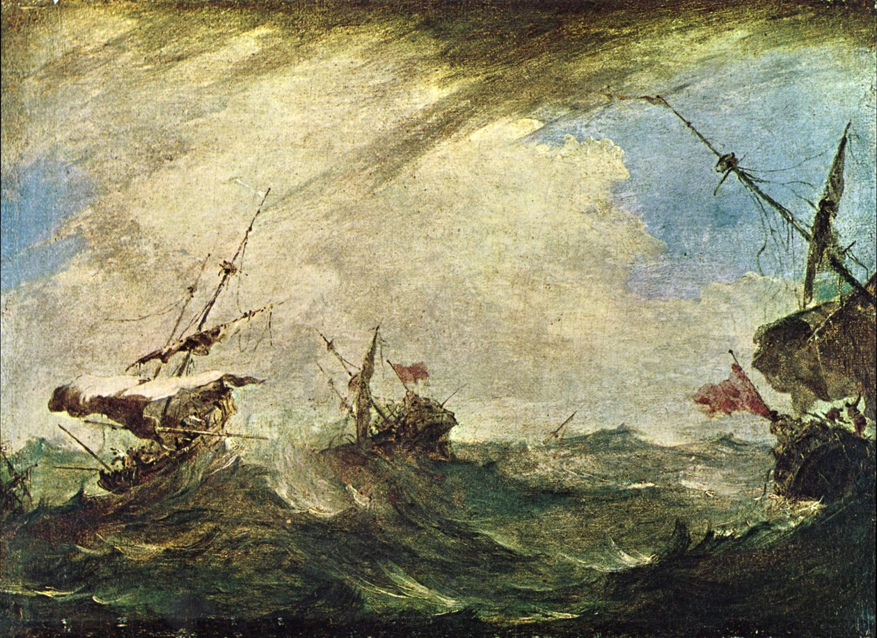Schiffe im Meeresgewitter tekijältä Francesco Guardi