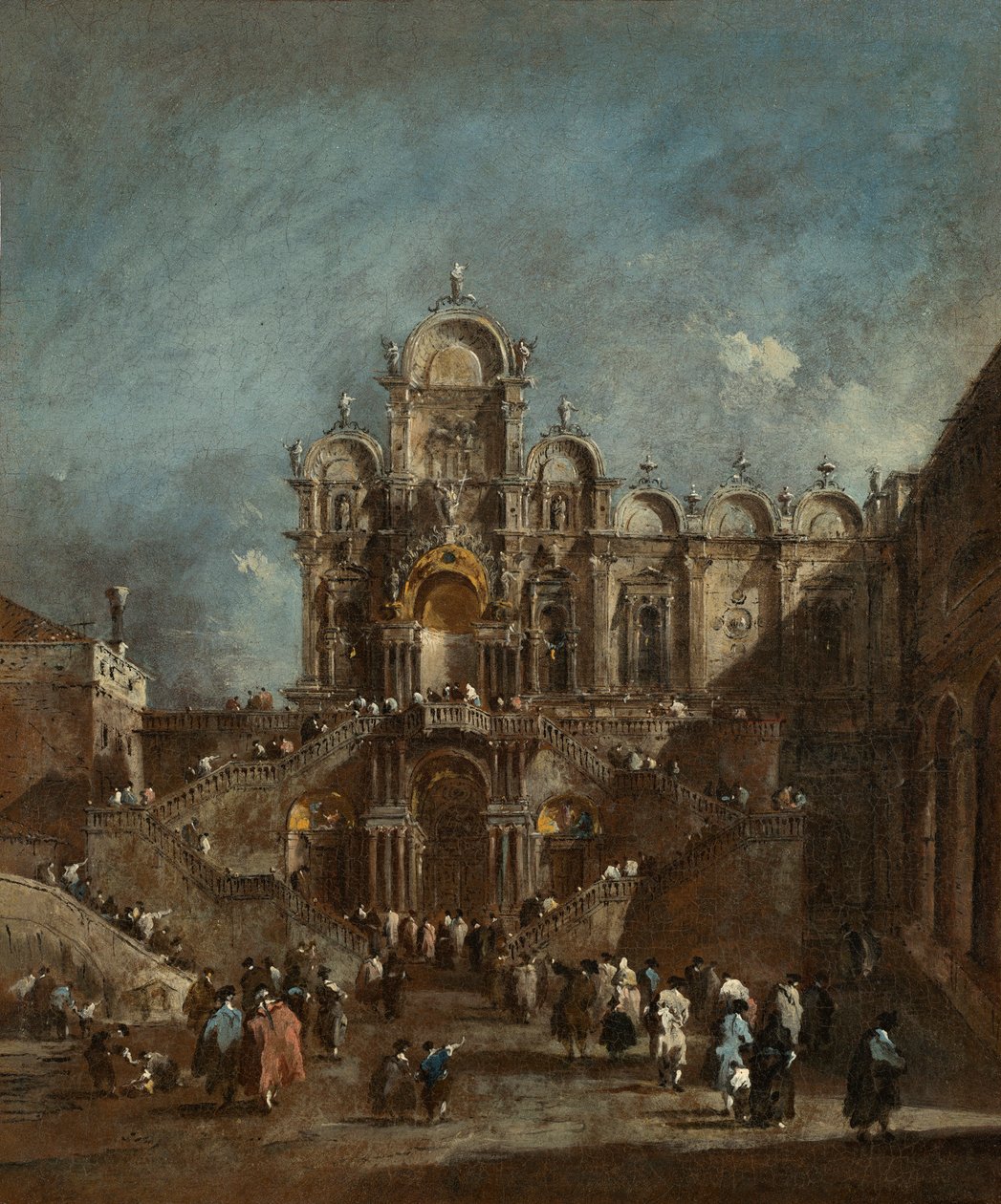 Väliaikainen tribüüni Campo San Zanipolossa, Venetsiassa, n. 1782 tekijältä Francesco Guardi