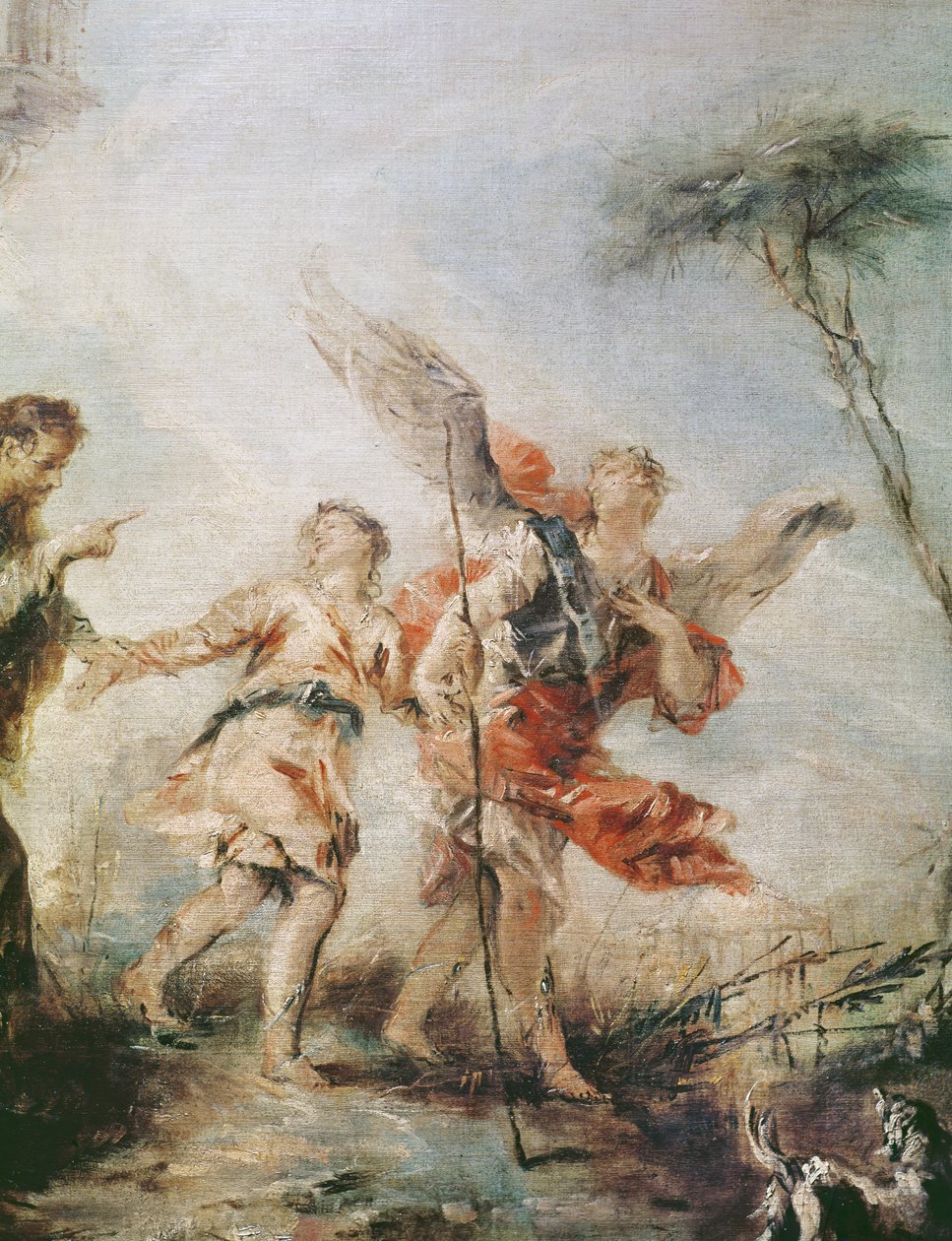 Tobiaksen ja enkelin lähtö, Tobiaksen ja enkelin yksityiskohta, 1752 tekijältä Francesco Guardi