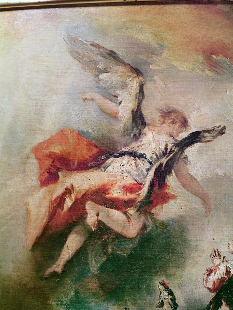 Tobiaksen tarina, yksityiskohta arkkienkeli Rafaelin lähdöstä, n. 1750 tekijältä Francesco Guardi