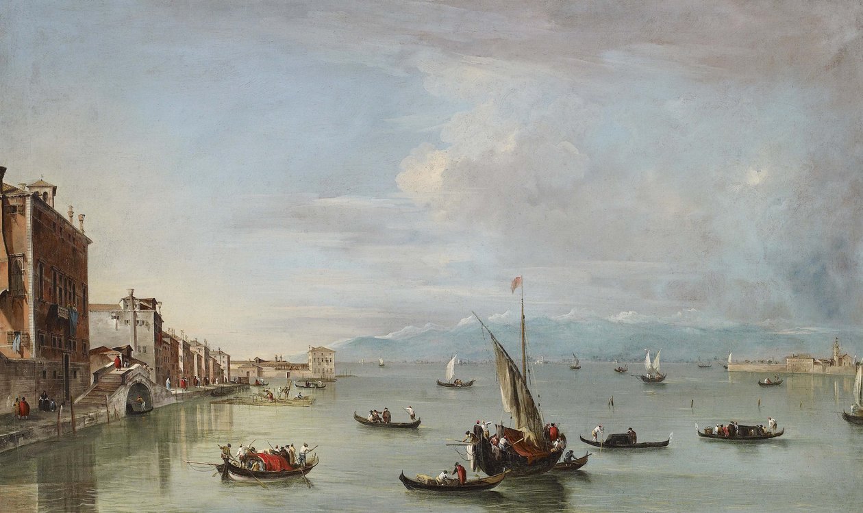 Venetsia: Fondamenta Nuove laguunin ja San Michelen saaren kanssa, n. 1758 tekijältä Francesco Guardi