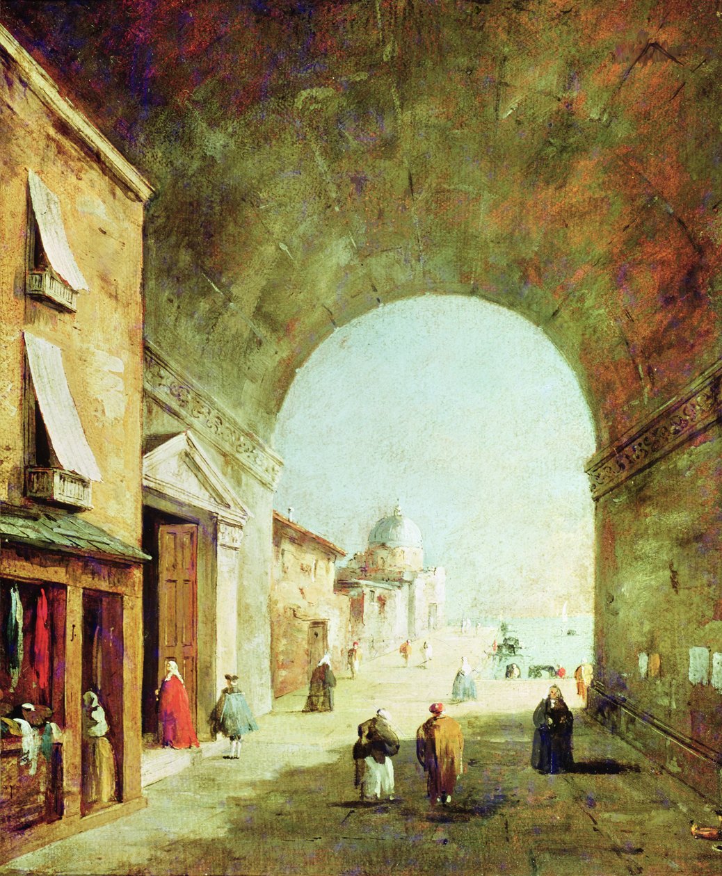 Näkymä venetsialaiselle kadulle tekijältä Francesco Guardi
