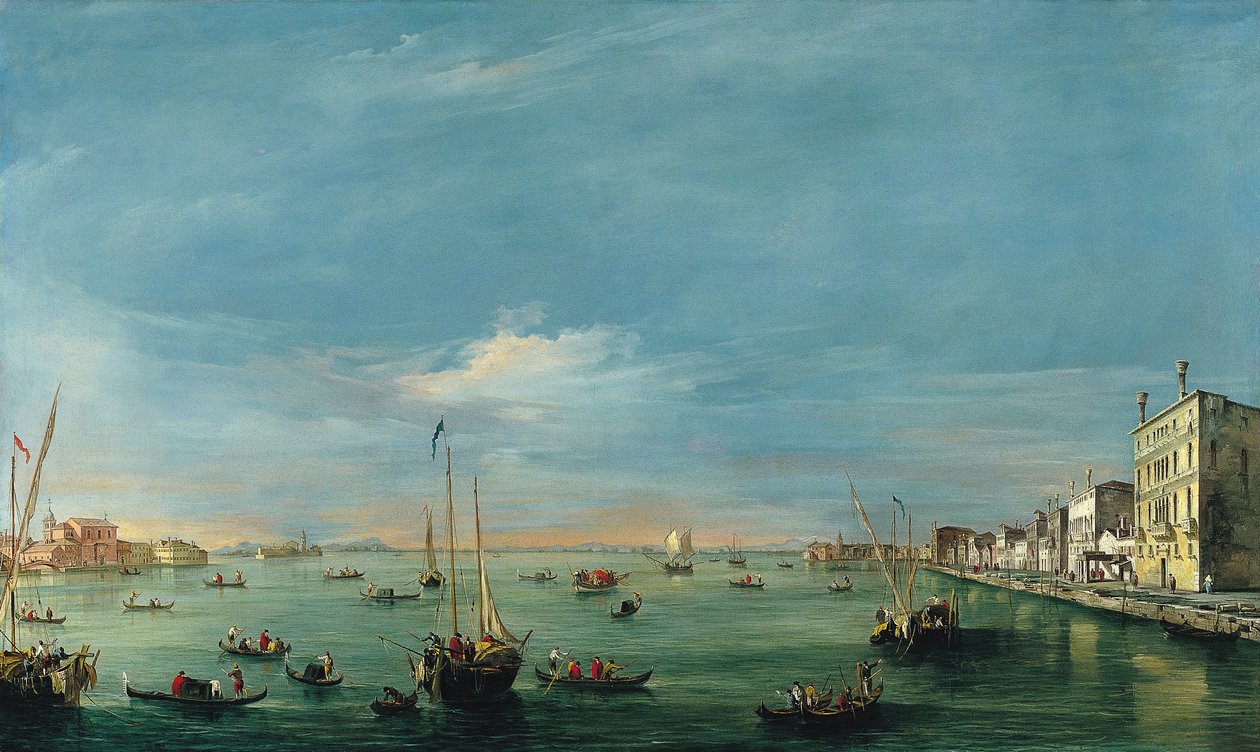 Näkymä Giudeccan kanavalle ja Zattereelle tekijältä Francesco Guardi