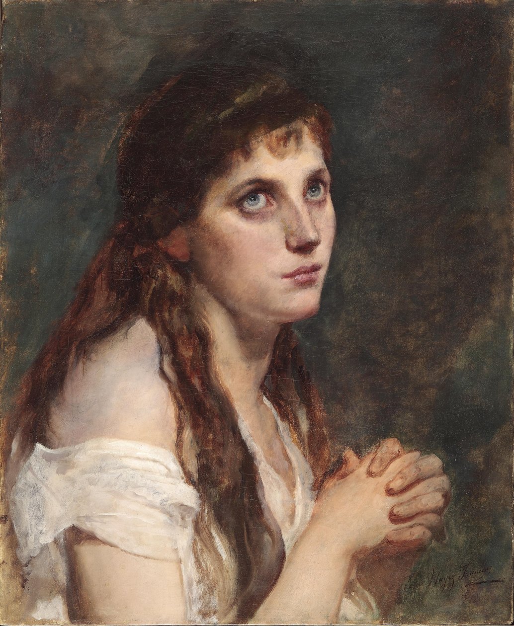 Mädchen mit gefalteten Händen tekijältä Francesco Hayez