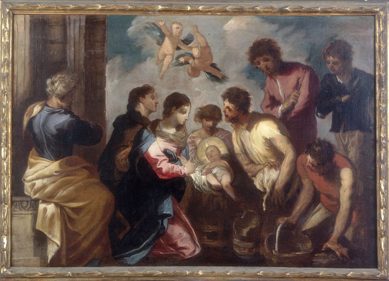 Adoration of the Shepherds, Francesco Maffein teos, säilytetty Galleria Estensessä Modenassa tekijältä Francesco Maffei