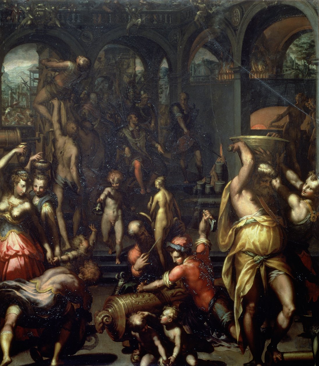 Pronssivalimo, 1572 (öljy liuskekivellä) tekijältä Francesco Morandini