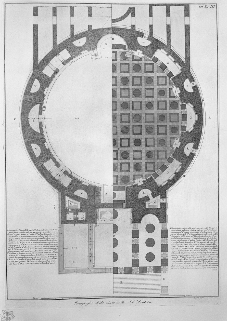 Ichnografia dello stato antico del Panteon tekijältä Francesco Piranesi