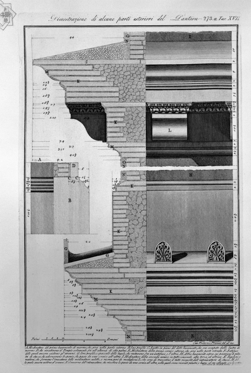 Pantheon, tav. XVII tekijältä Francesco Piranesi