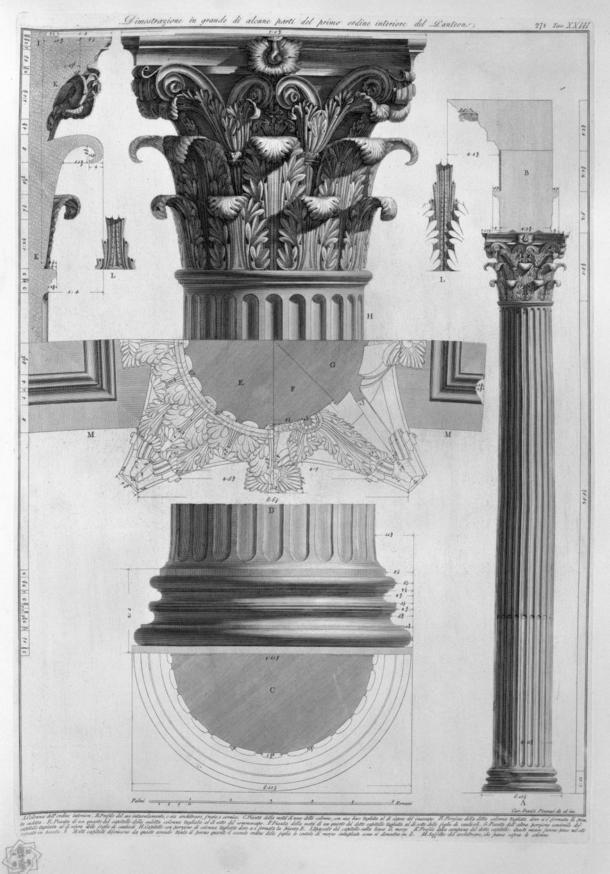 Pantheon, tav. XXIII tekijältä Francesco Piranesi