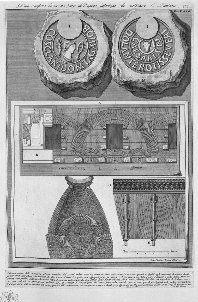 Pantheon, tav. XXVIII tekijältä Francesco Piranesi