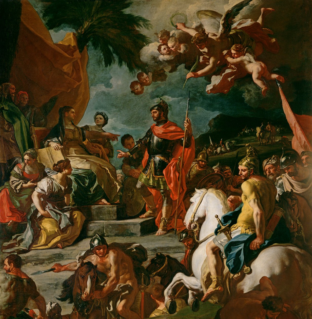 Barak ja Deborah (67670:n yksityiskohta) tekijältä Francesco Solimena