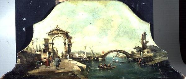 Capriccio Venetsialainen satamanäkymä tekijältä Francesco (after) Guardi
