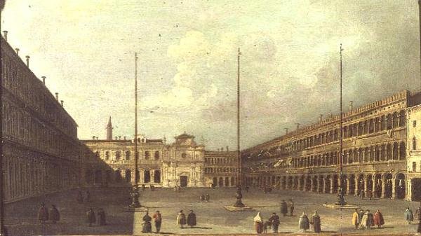 Piazza San Marco, Venetsia, hahmoineen tekijältä Francesco (after) Guardi