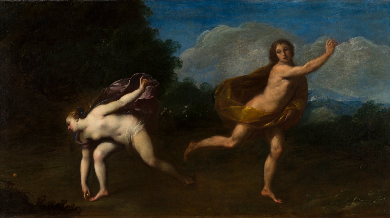 Hippomenes ja Atalanta maisemassa, n. 1598-1660 (öljy kankaalle) tekijältä Francesco (attr. to) Albani