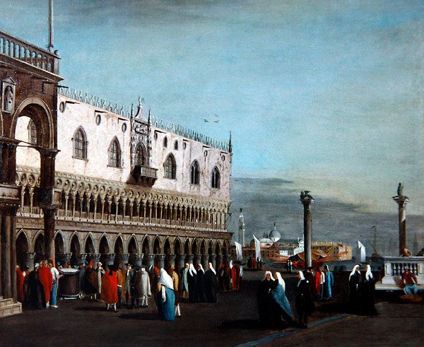 Näkymä Venetsiaan (öljy kankaalle) tekijältä Francesco (circle of) Guardi
