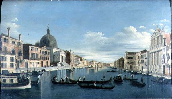 Grand Canal, Venetsia ja San Simeon Piccolo, Venetsia tekijältä Francesco (circle of) Tironi
