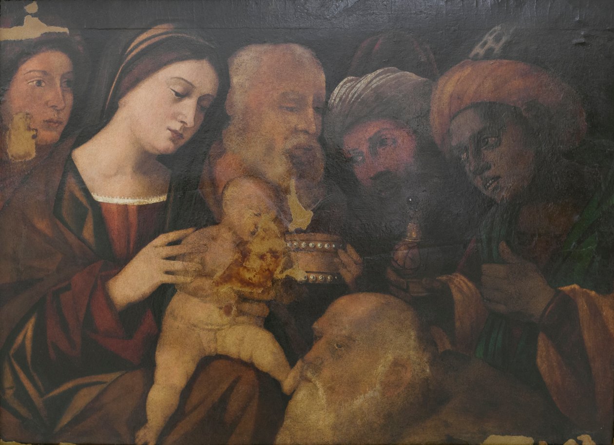 Maagisten palvominen, luultavasti Francesco Rizzo da Santacrocen tekemä. tekijältä Francesco (fl.1508 45) Rizzi da Santacroce
