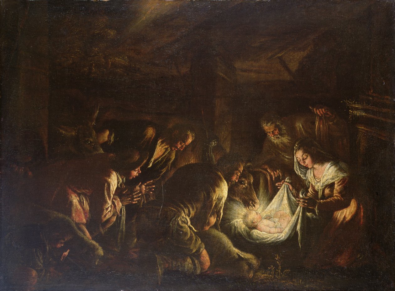 Paimenten palvonta, 1588-90 tekijältä Francesco Bassano