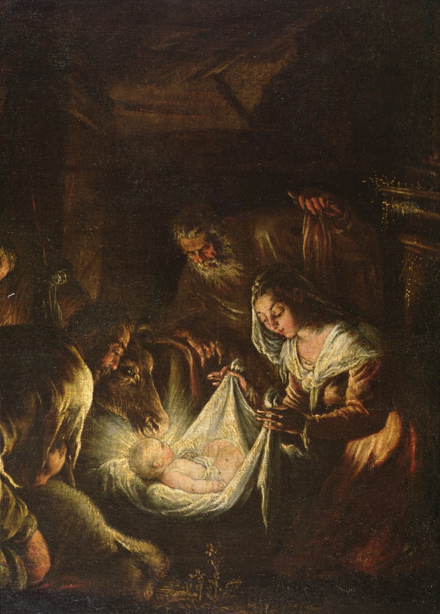 Paimenten palvonta, 1588-90 tekijältä Francesco Bassano