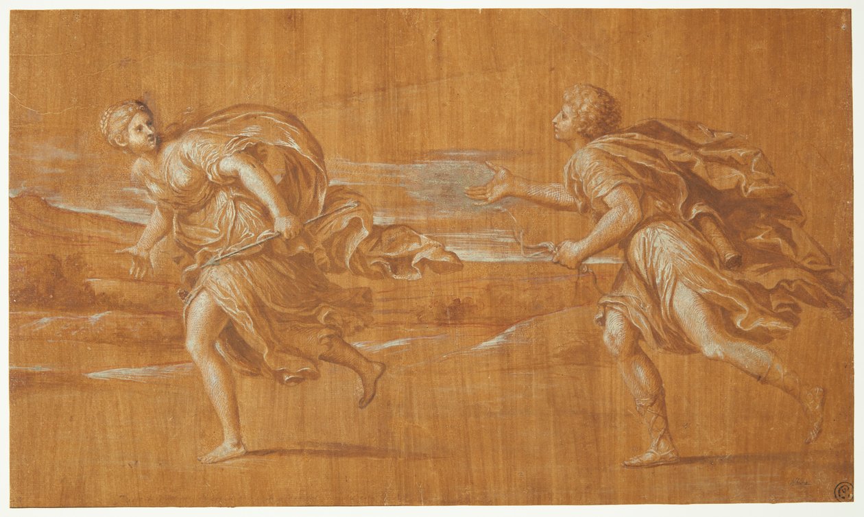 Apollon verfolgt Daphne tekijältä Francesco Albani