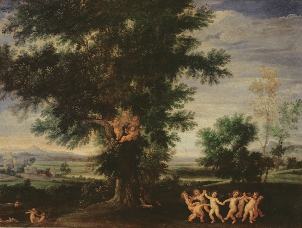 Amorien tanssi, n. 1630 tekijältä Francesco Albani