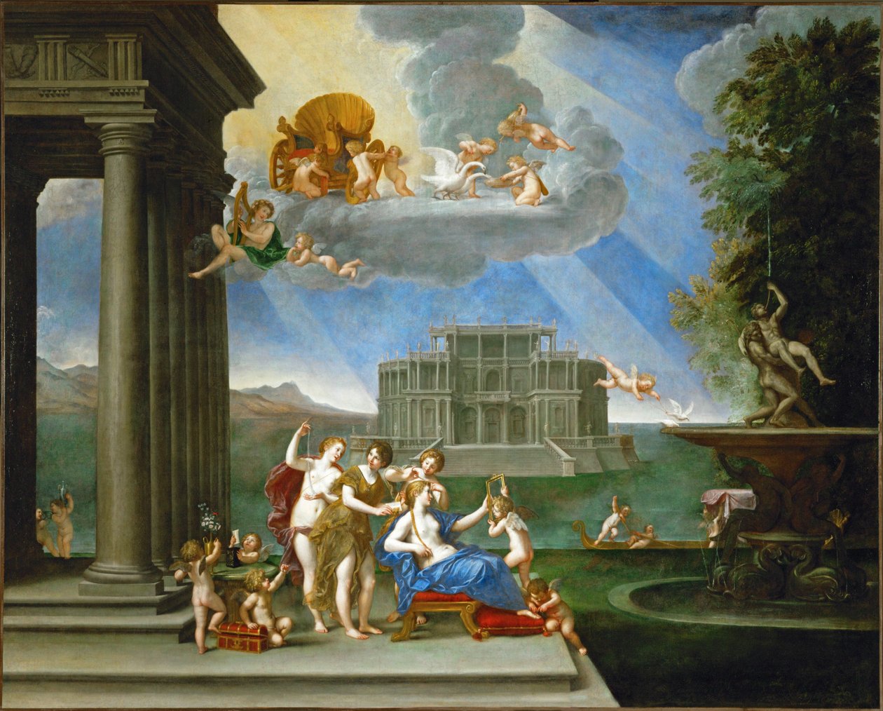 La toilette de Venus - Venus vessassaan ... tekijältä Francesco Albani
