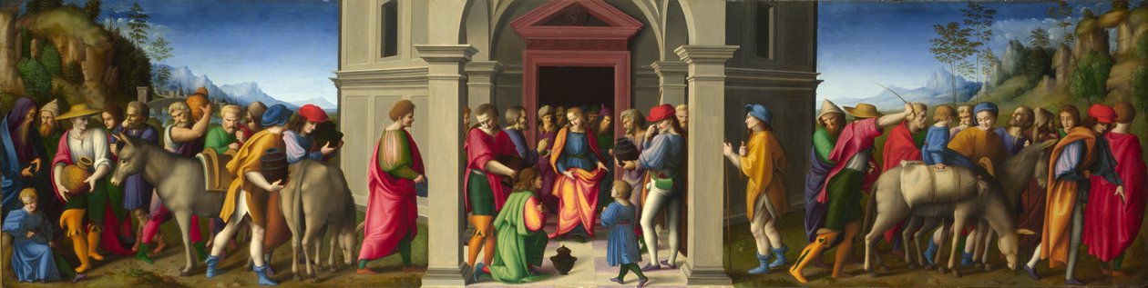 Joosef vastaanottaa veljensä, noin 1515. tekijältä Francesco Bacchiacca