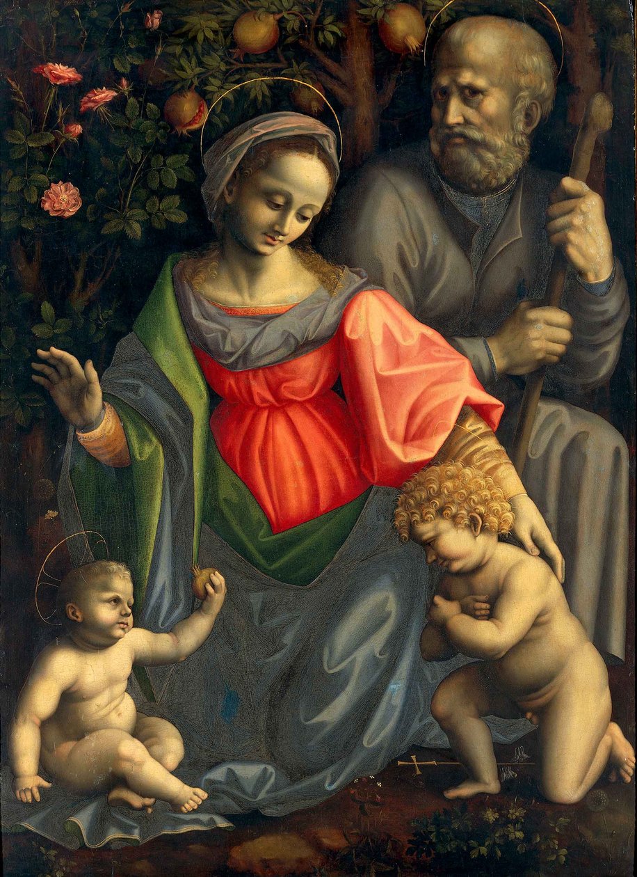 Madonna ja lapsi sekä pyhä Joosef ja Johannes-lapsi tekijältä Francesco Bacchiacca