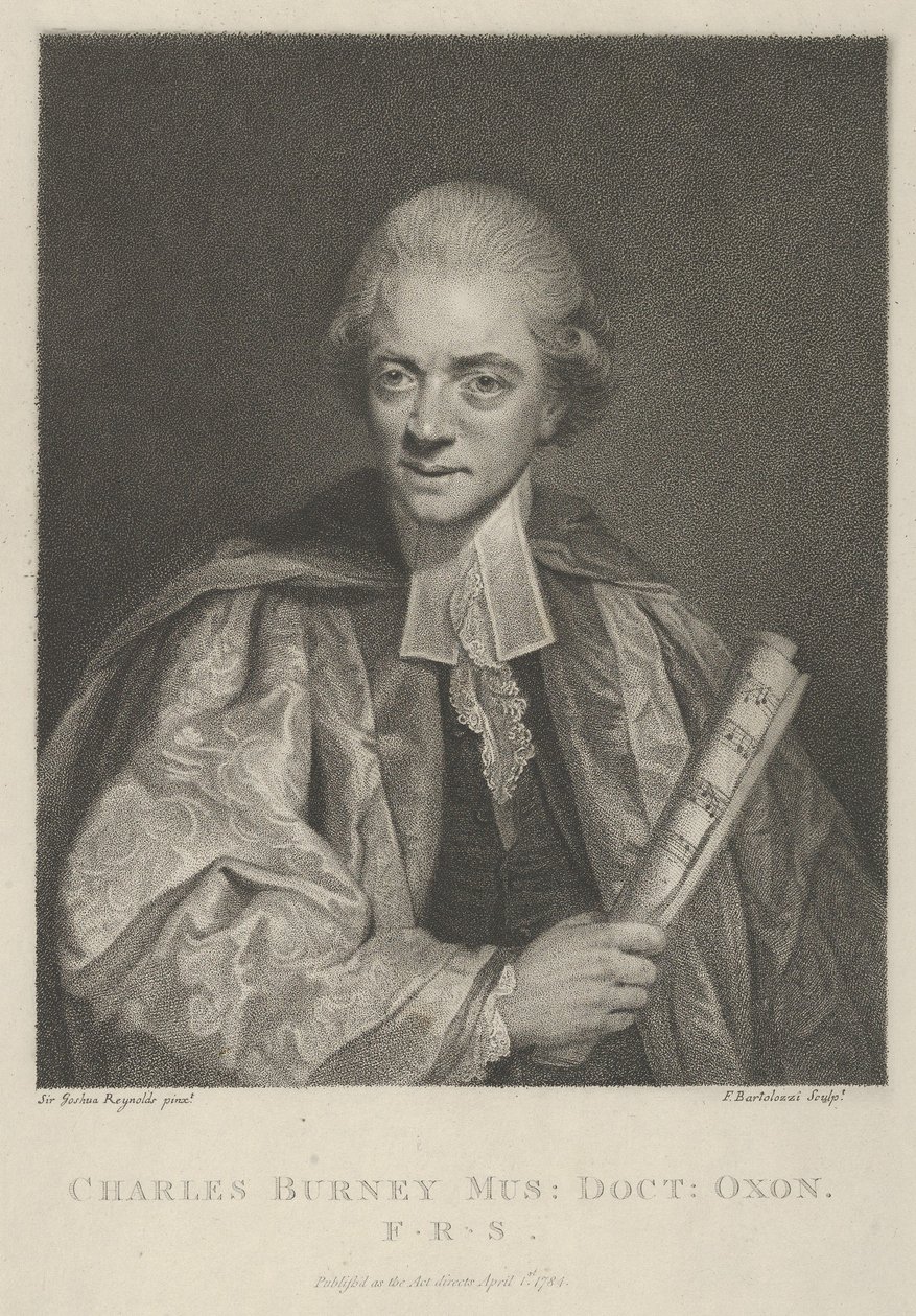Charles Burney, 1. huhtikuuta 1784, 1. huhtikuuta 1784. tekijältä Francesco Bartolozzi
