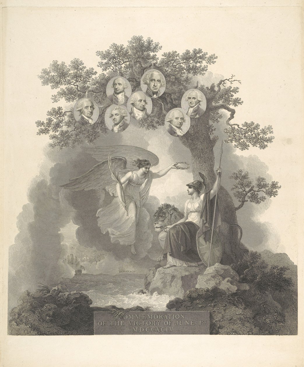 Kesäkuun 1. päivänä 1794 saavutetun voiton muistoksi tekijältä Francesco Bartolozzi